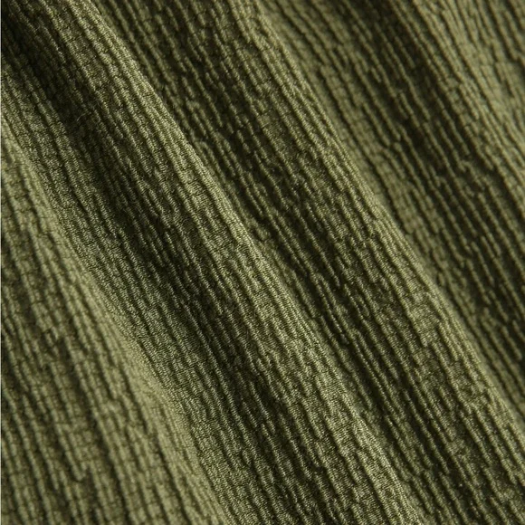 Cider Solid Texture Collar Crop Top in Green - Picture 5 of 8